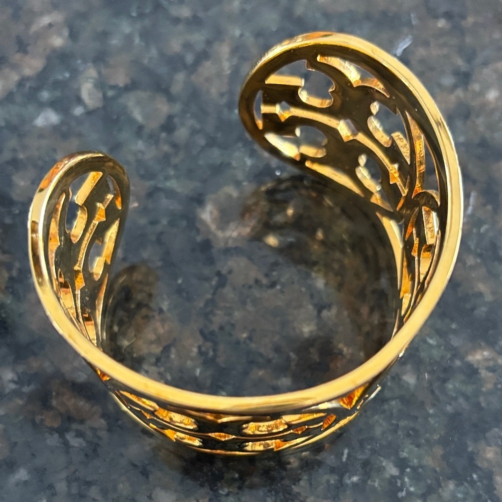 Tory Burch Gold Filigree Cuff Bracelet - Picture 2 of 5